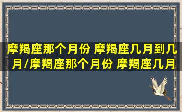 摩羯座那个月份 摩羯座几月到几月/摩羯座那个月份 摩羯座几月到几月-我的网站